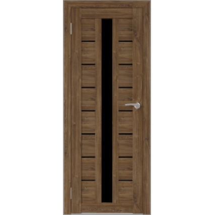Дверь межкомнатная Бона 17, Дуб Стирлинг (Черное стекло)